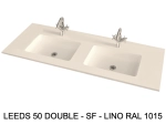 Plan vasque lavabo sur mesure : L 120 à 201 x P 40 à 51 cm, finition lisse mate, 10 couleurs au choix, Anti bactérien, résine Akrytan® teinté dans la masse, Livraison Offerte.